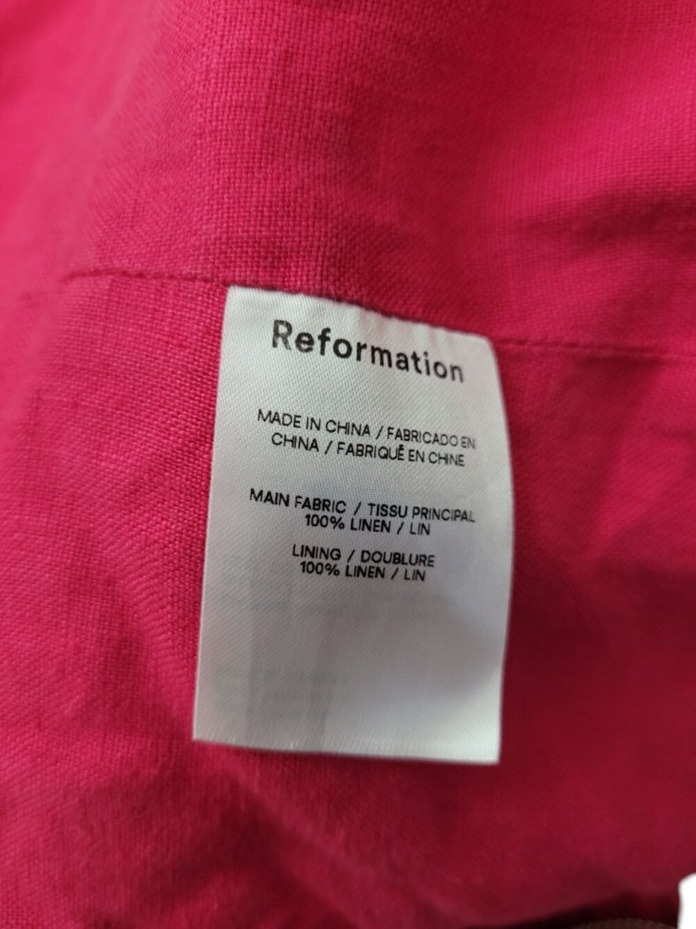 Reformation Linen Square Neckline Crop Top Size 4 Smocked - Picture 7 of 8